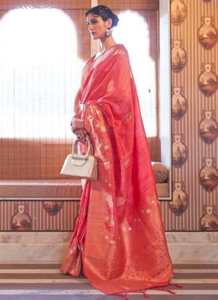 Pink Colour Heavy Wedding Wear Tessar Silk Latest Designer Saree Collection 239004
